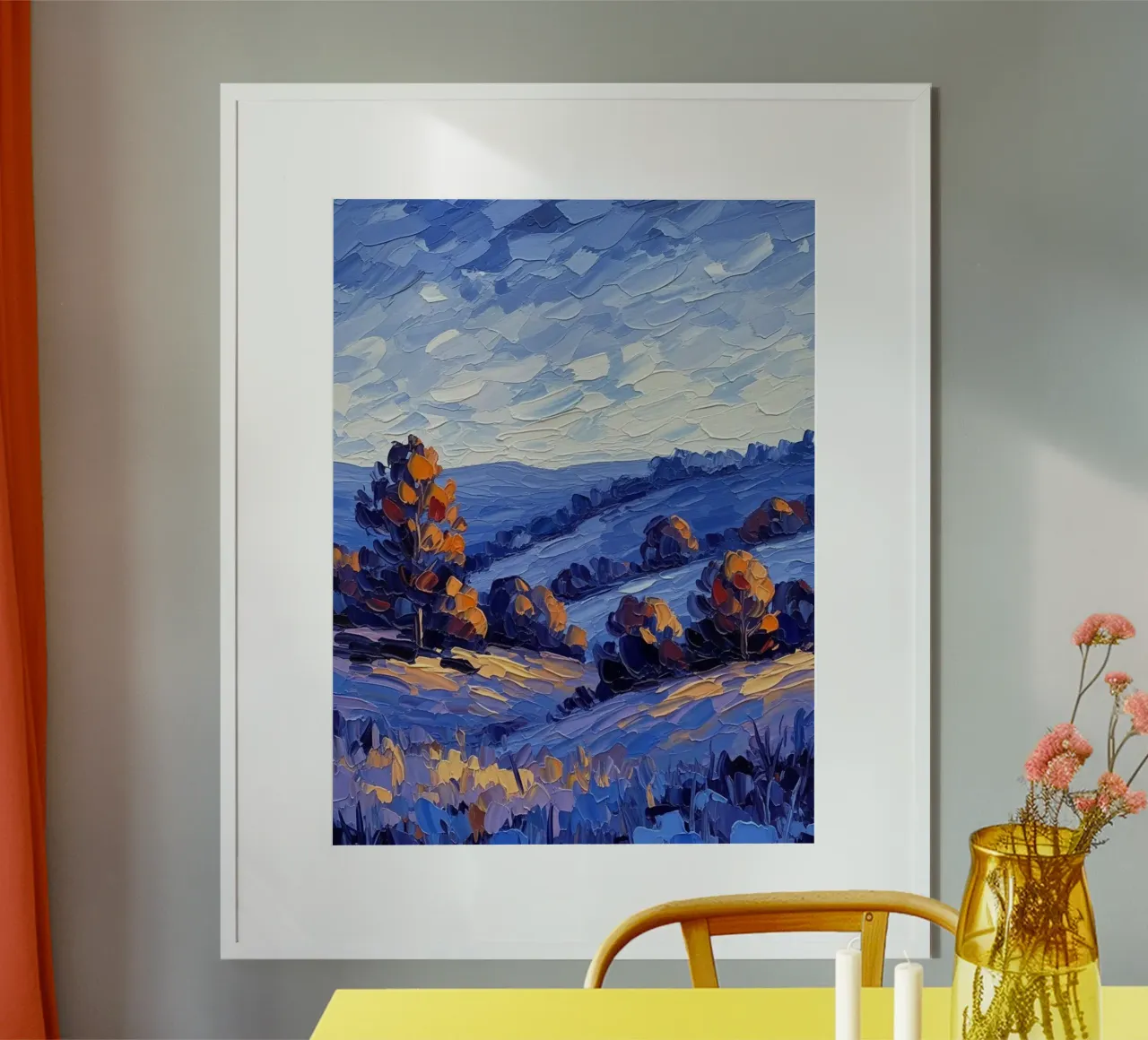 L'abbraccio dell'autunno: Un coltello a palette strutturato carta hahnemühle da Artistic-shop