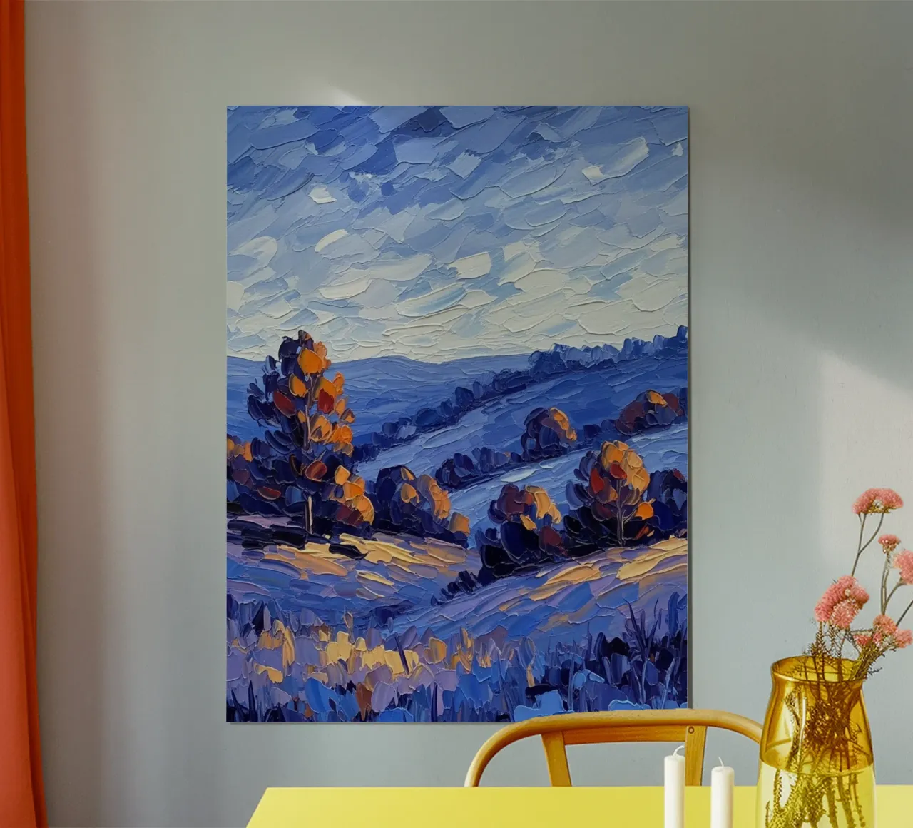 L'abbraccio dell'autunno: Un coltello a palette strutturato carta hahnemühle da Artistic-shop
