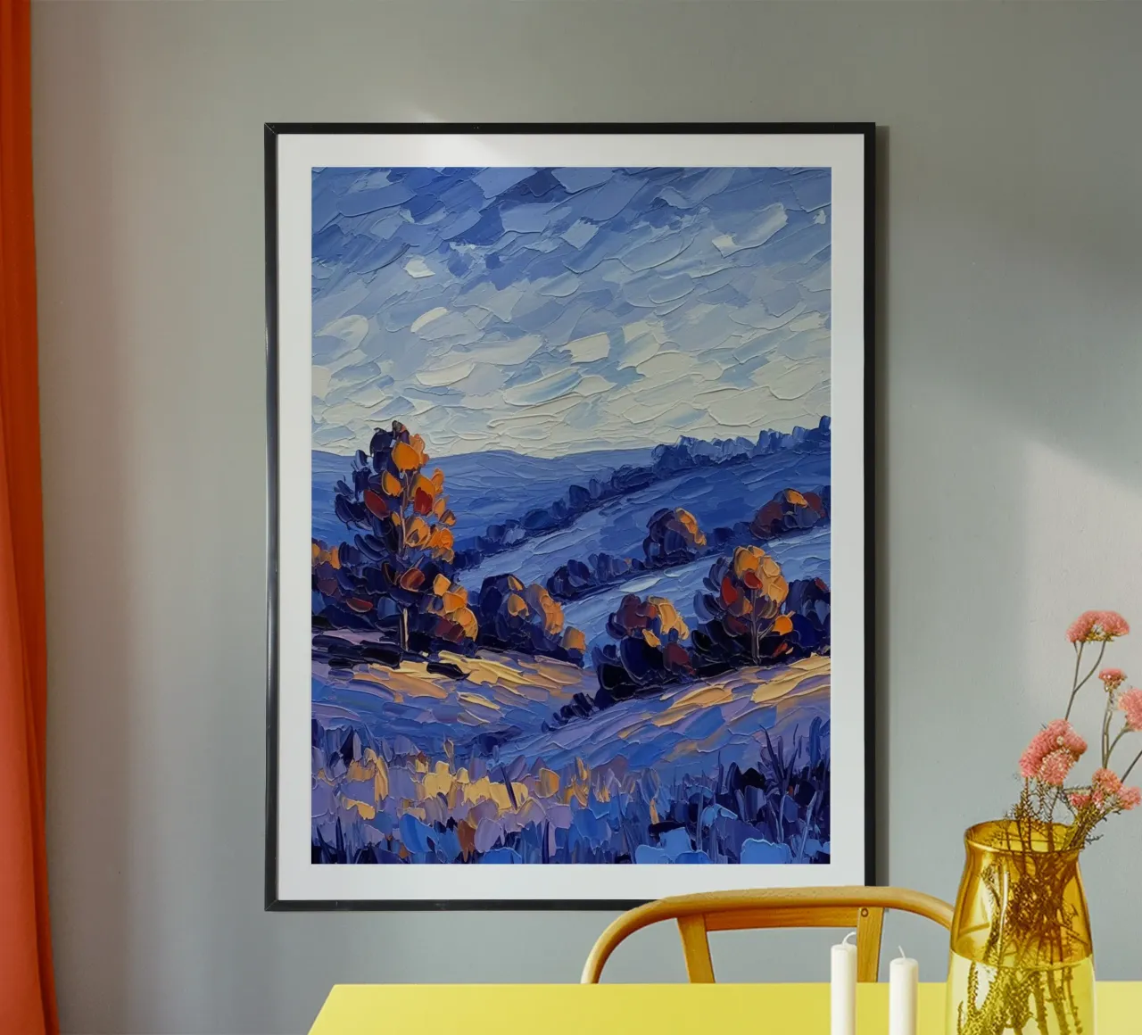 L'abbraccio dell'autunno: Un coltello a palette strutturato carta hahnemühle da Artistic-shop