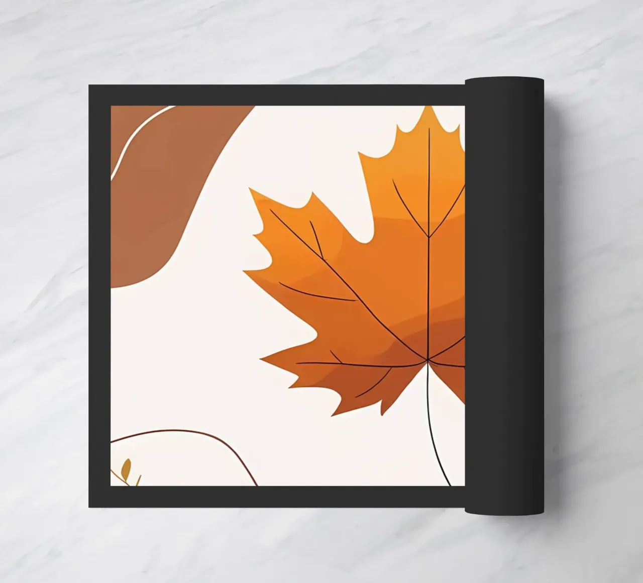 Disegno minimalista a una linea di una singola foglia d'acero zerbino da Bloom And Brush
