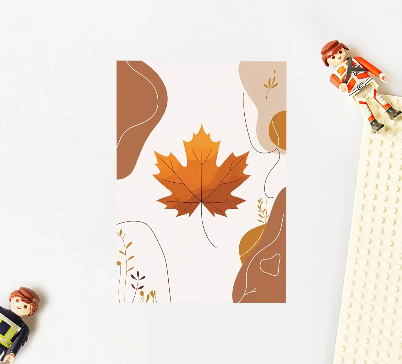 Minimalist one line drawing of a single maple leaf sticker by Bloom And Brush