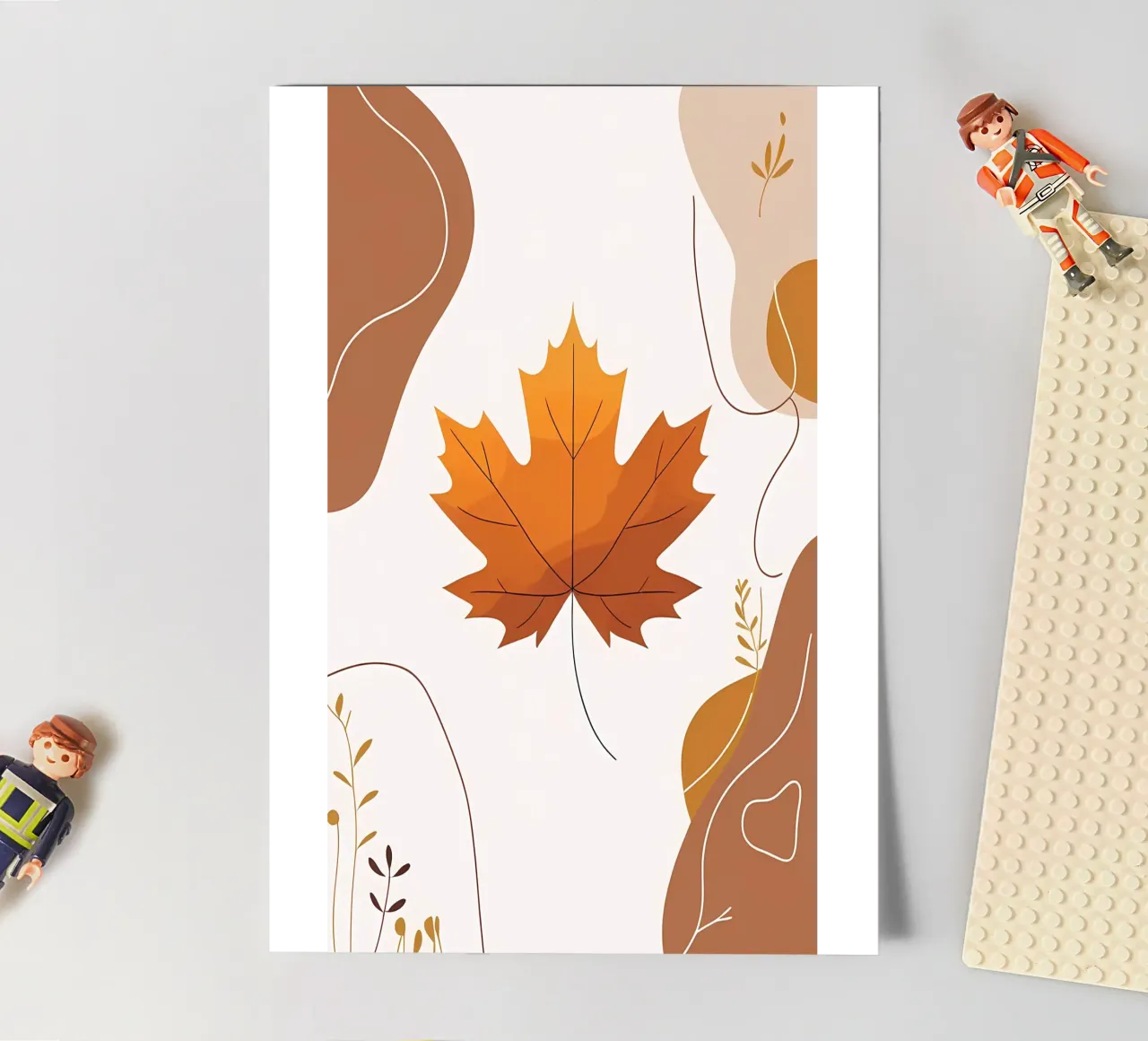 Minimalist one line drawing of a single maple leaf sticker sheet by Bloom And Brush