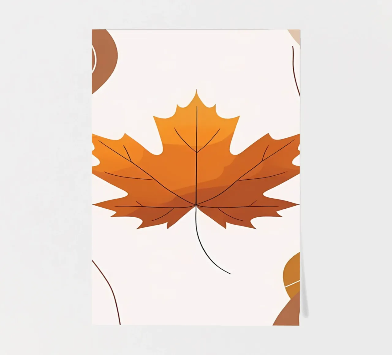 Minimalist one line drawing of a single maple leaf sticker sheet by Bloom And Brush