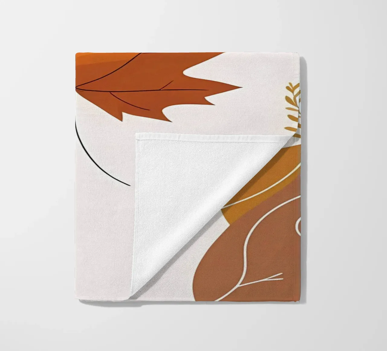 Disegno minimalista a una linea di una singola foglia d'acero telo mare da Bloom And Brush