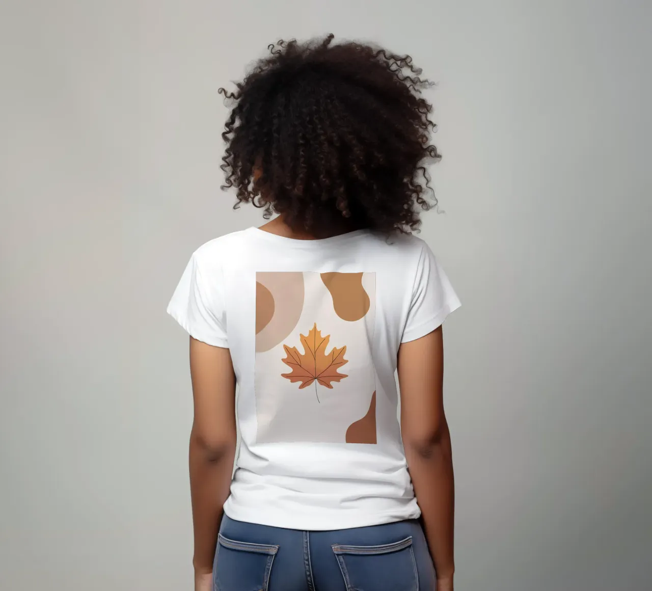 Minimalist one line drawing of a single maple leaf t-shirt by Bloom And Brush