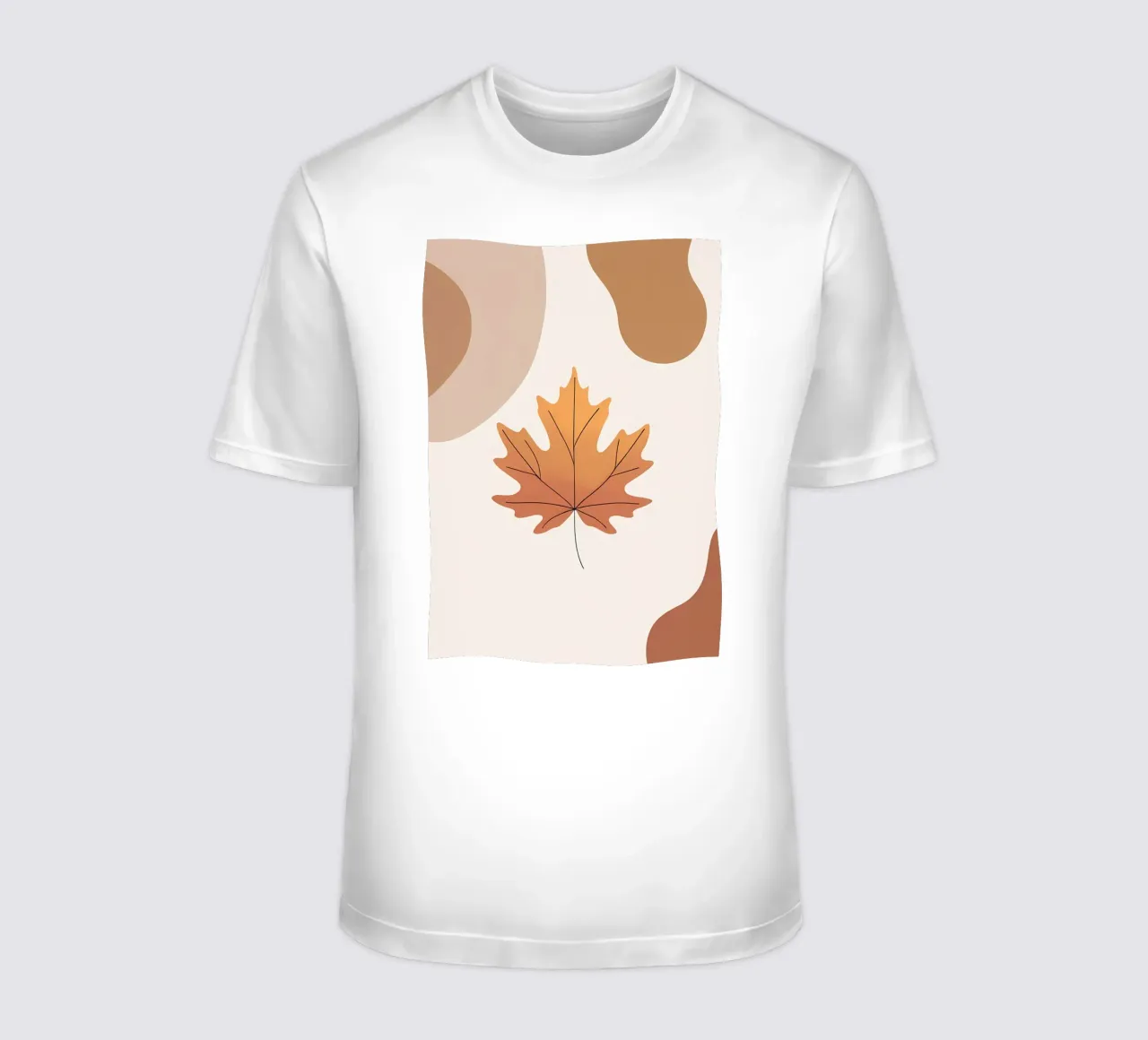 Minimalist one line drawing of a single maple leaf t-shirt by Bloom And Brush