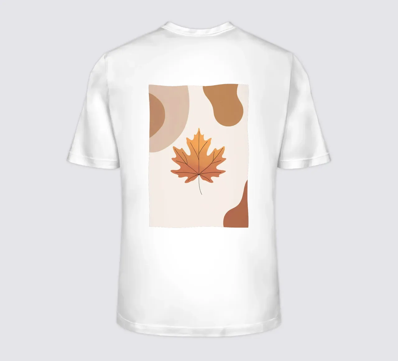 Minimalist one line drawing of a single maple leaf t-shirt by Bloom And Brush
