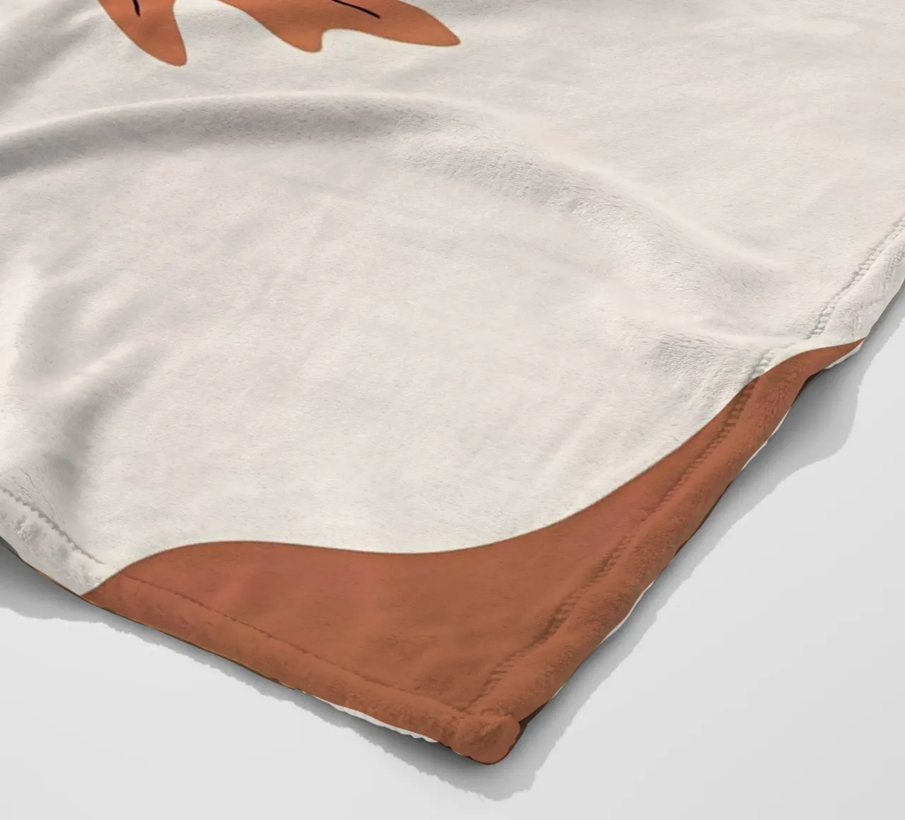 Minimalist one line drawing of a single maple leaf fleece blanket by Bloom And Brush