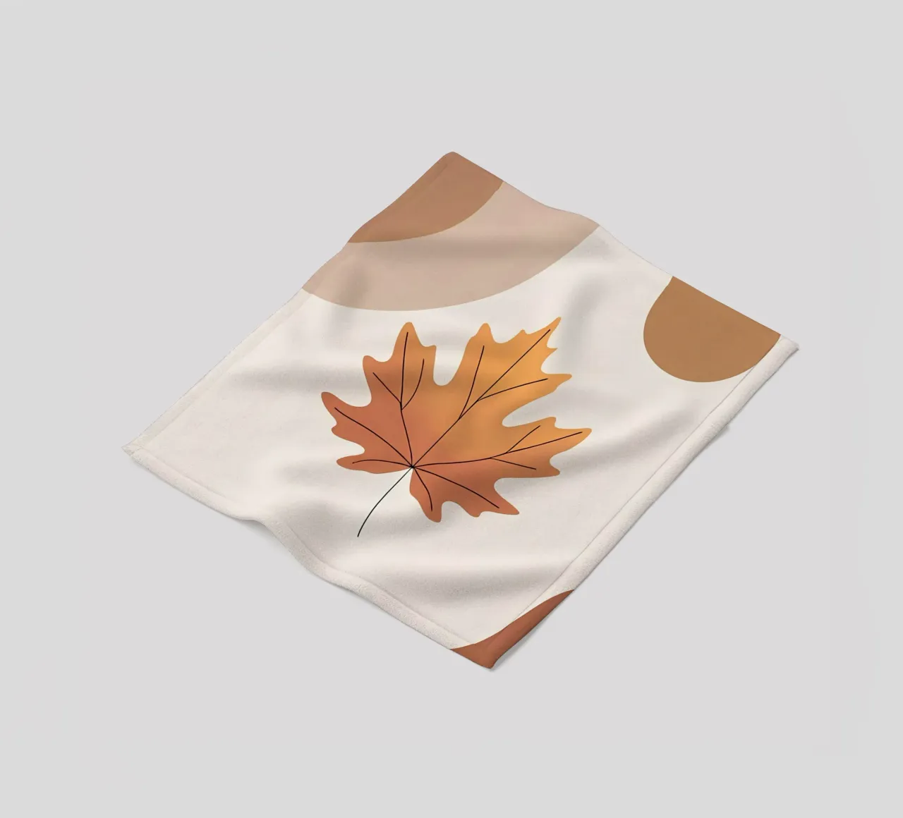 Minimalist one line drawing of a single maple leaf fleece blanket by Bloom And Brush