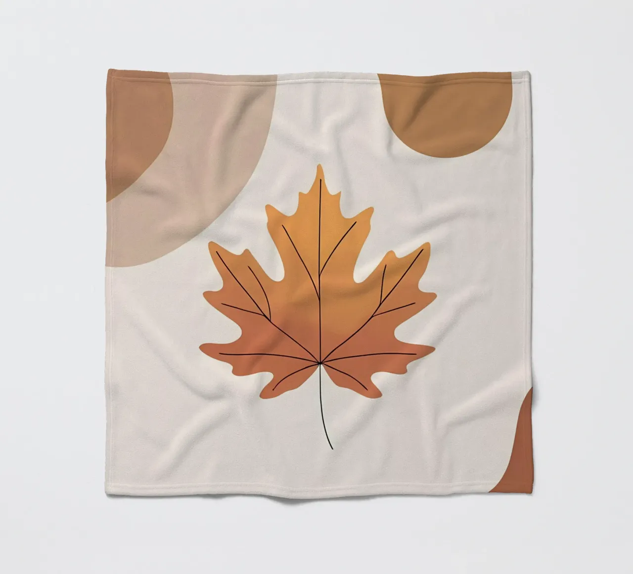 Minimalist one line drawing of a single maple leaf fleece blanket by Bloom And Brush