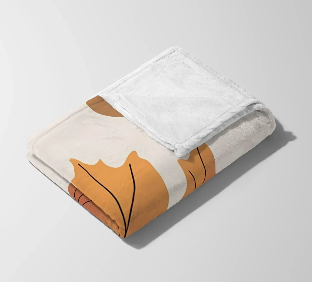 Minimalist one line drawing of a single maple leaf fleece blanket by Bloom And Brush