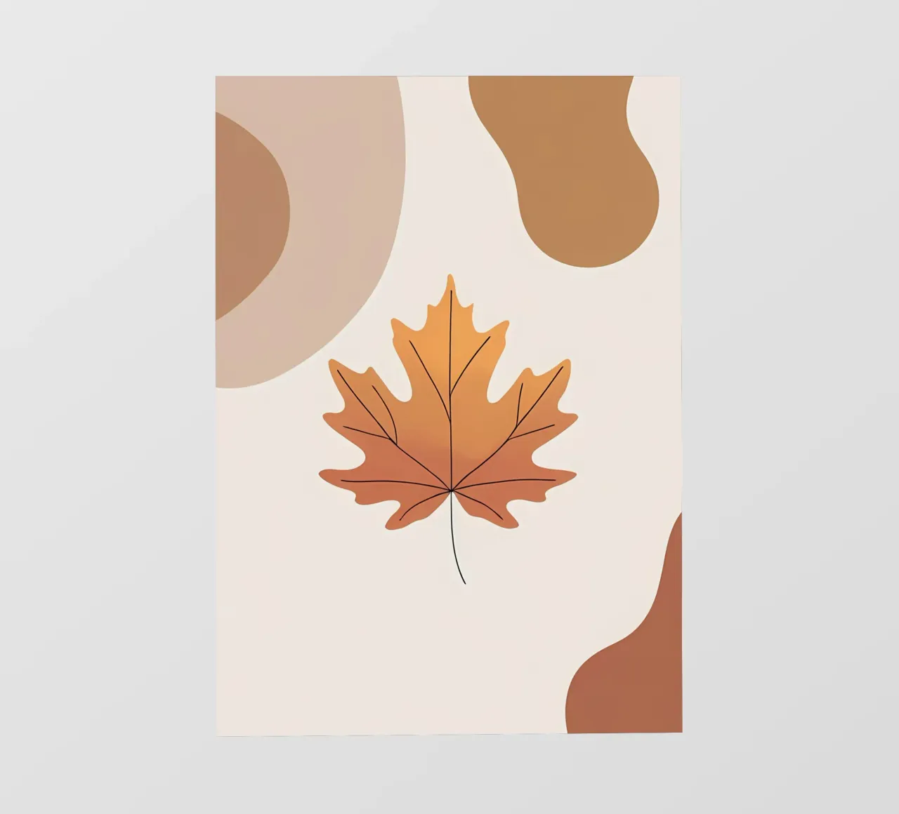 Disegno minimalista a una linea di una singola foglia d'acero telo in pvc da Bloom And Brush
