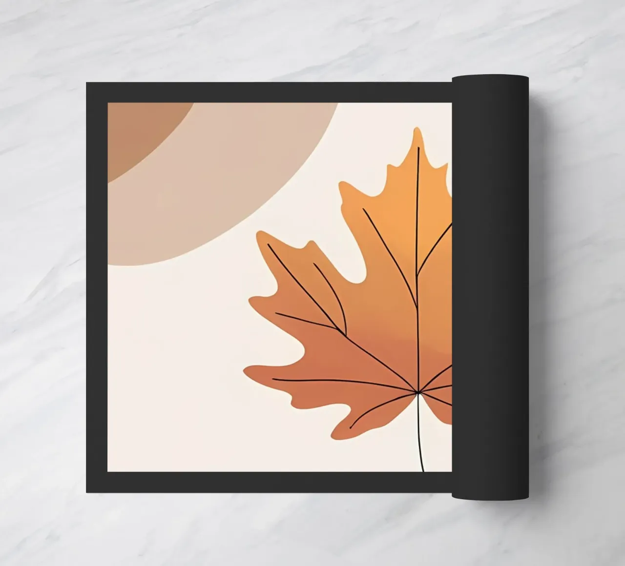 Disegno minimalista a una linea di una singola foglia d'acero zerbino da Bloom And Brush