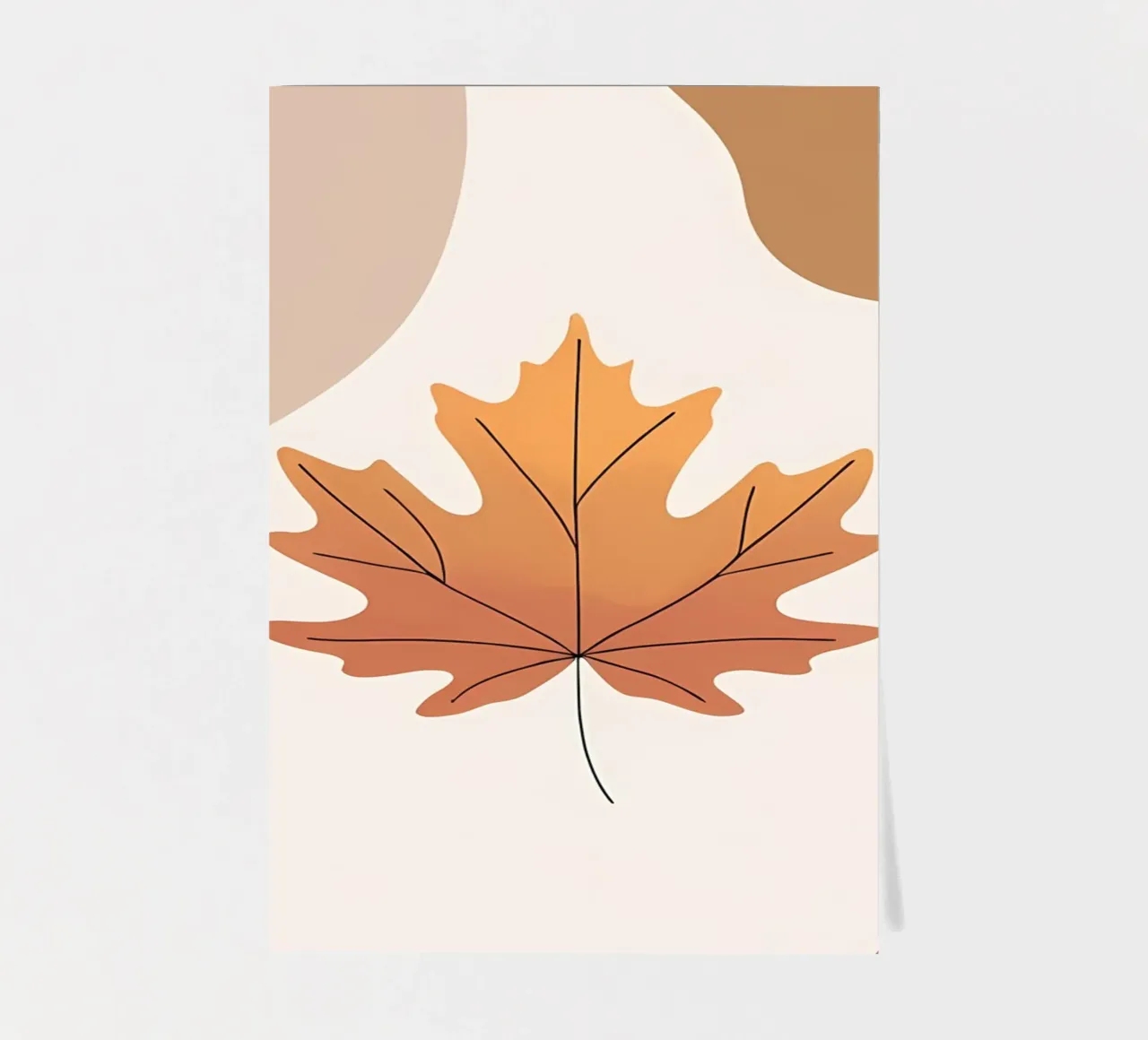 Minimalist one line drawing of a single maple leaf sticker sheet by Bloom And Brush