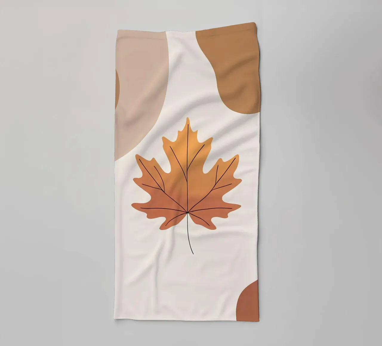 Minimalist one line drawing of a single maple leaf towel by Bloom And Brush