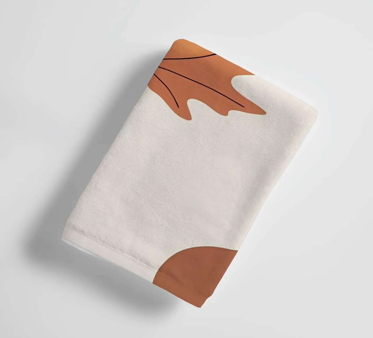 Minimalist one line drawing of a single maple leaf towel by Bloom And Brush
