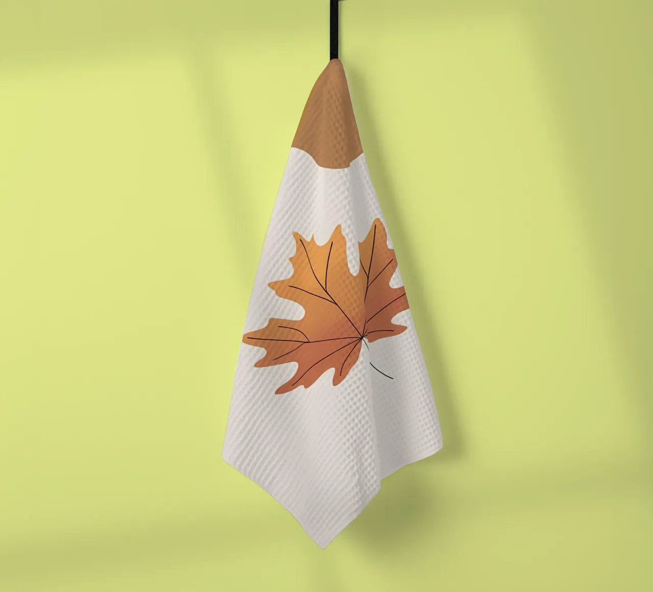 Dessin minimaliste d'une feuille d'érable en une ligne torchon de Bloom And Brush