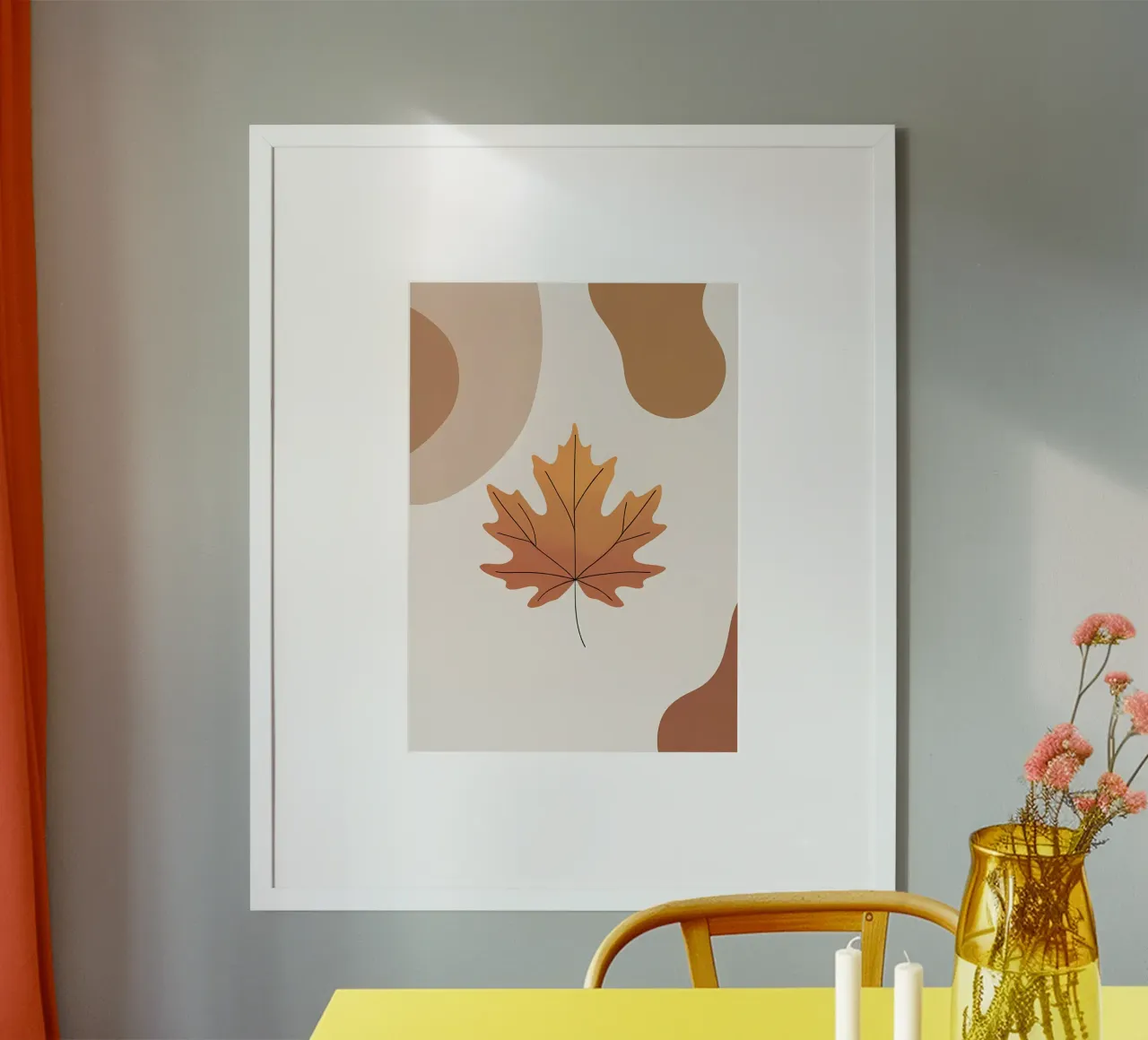 Minimalist one line drawing of a single maple leaf hahnemühle by Bloom And Brush