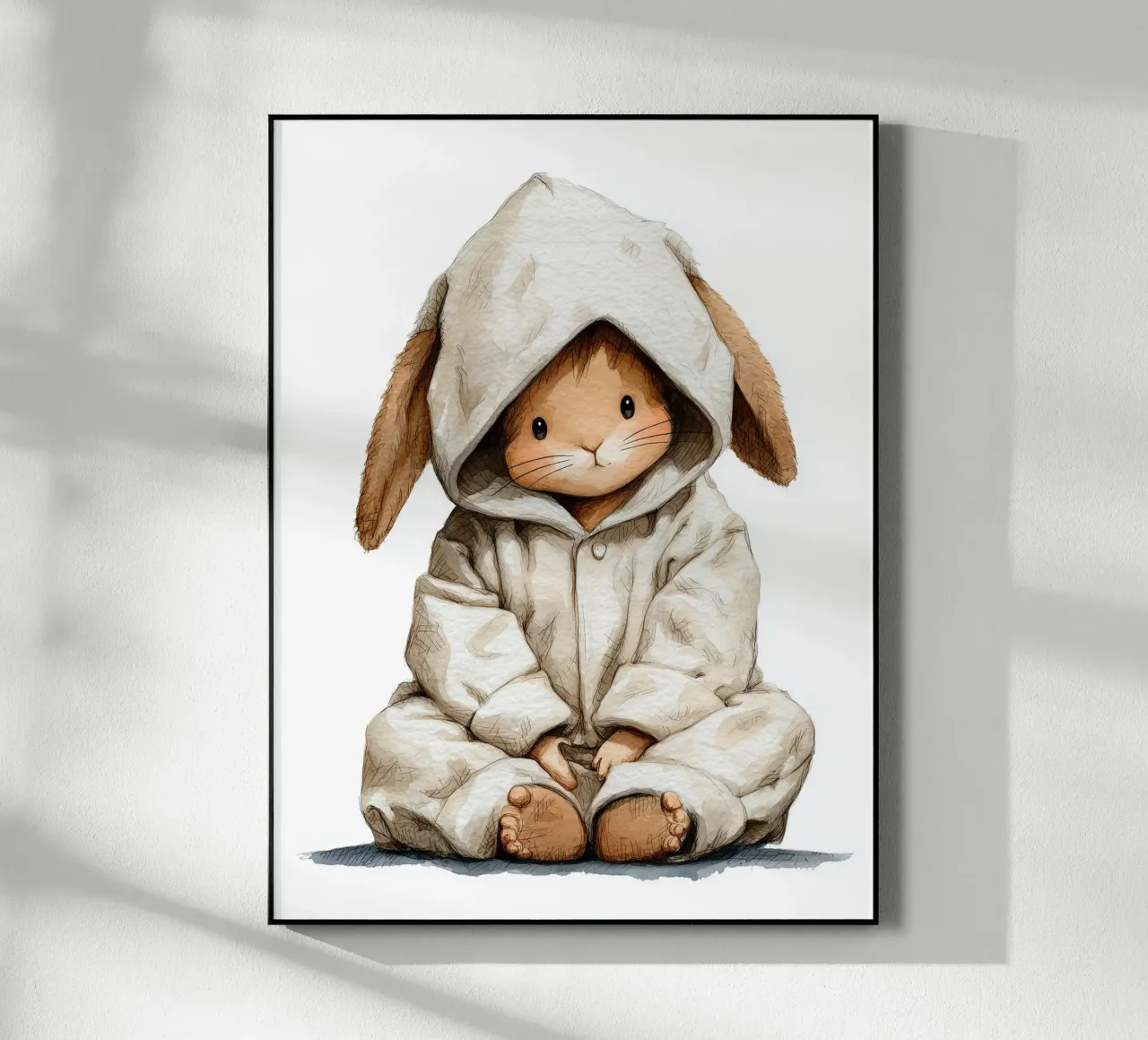 Poster di un simpatico coniglio in pigiama per la cameretta dei bambini plexiglass da Kid’s Dream