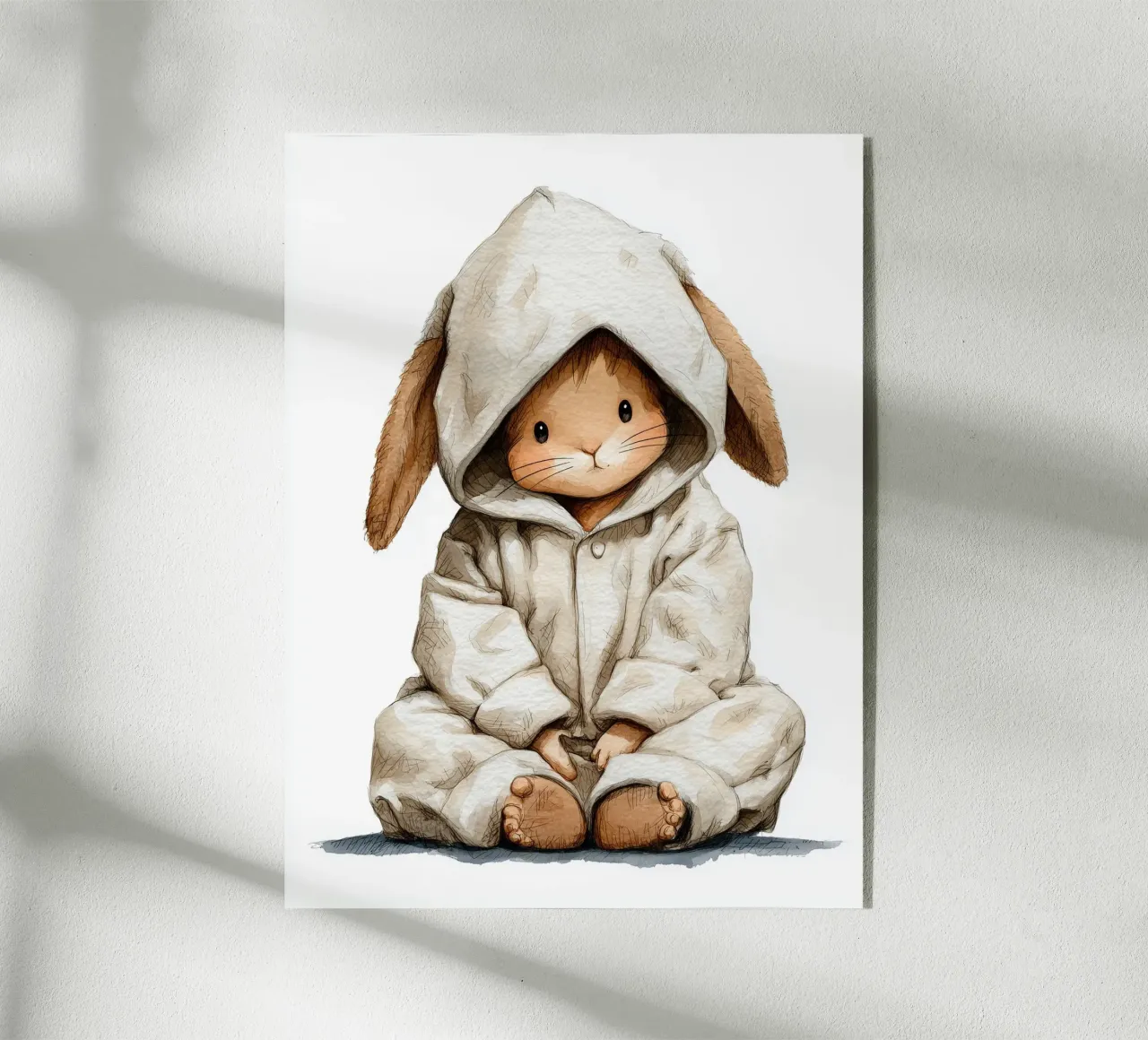 Poster di un simpatico coniglio in pigiama per la cameretta dei bambini plexiglass da Kid’s Dream