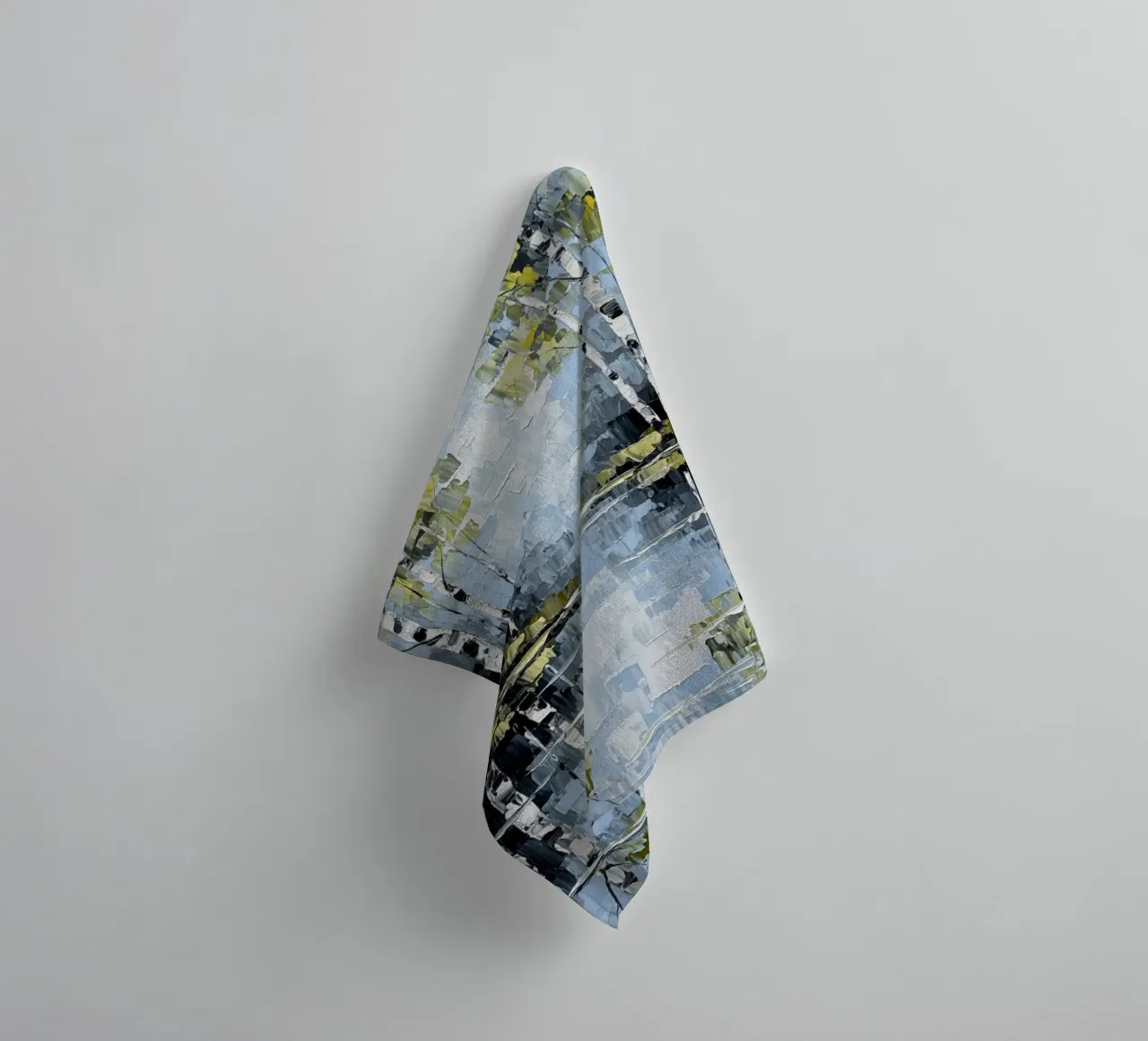 Sereen berkenbos: Een structuurschilderij in impasto badhanddoek van Artistic-shop