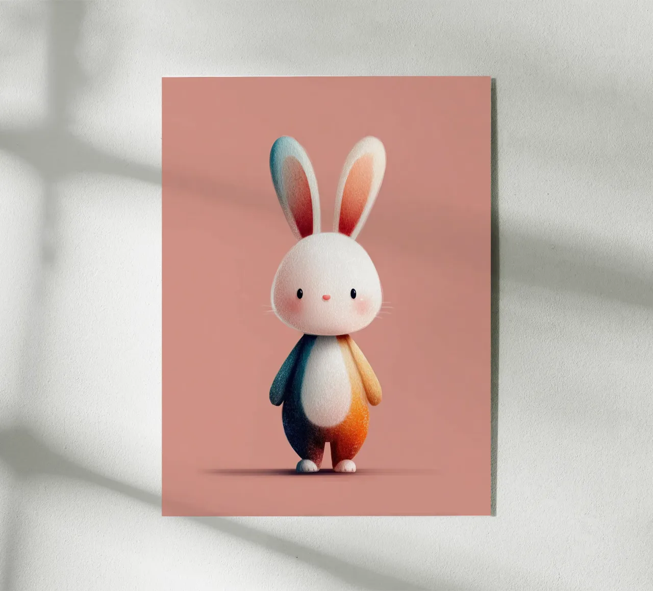Poster con coniglietto arcobaleno per la cameretta di un bambino plexiglass da Kid’s Dream