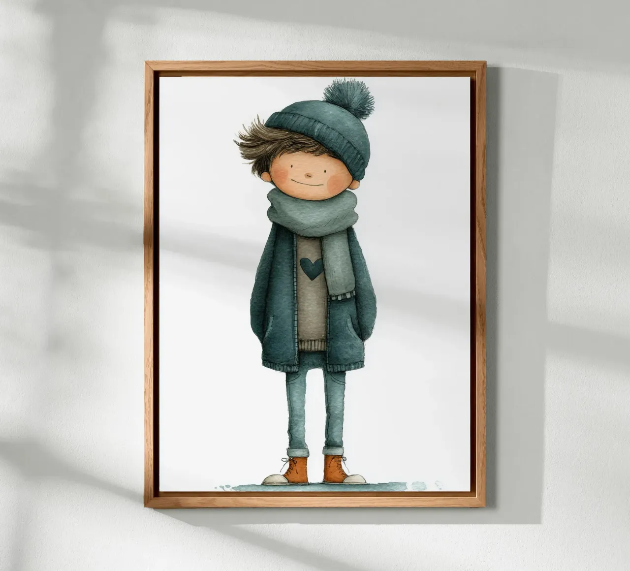 Poster per la cameretta di un bambino con cappello e sciarpa pannello forex da Kid’s Dream