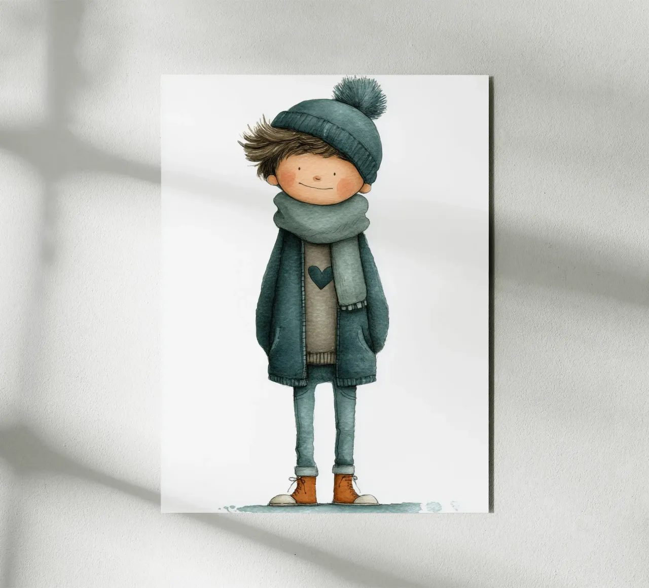 Poster per la cameretta di un bambino con cappello e sciarpa pannello forex da Kid’s Dream