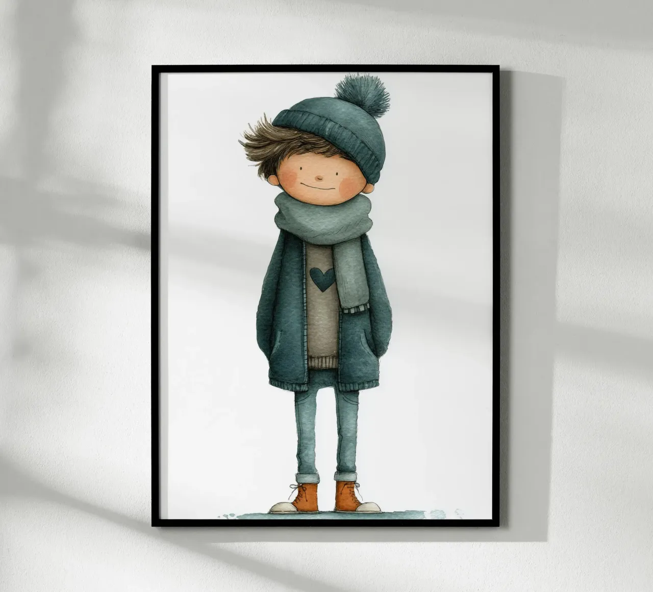 Poster per la cameretta di un bambino con cappello e sciarpa carta hahnemühle da Kid’s Dream
