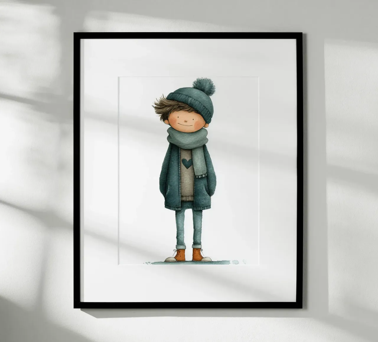 Poster per la cameretta di un bambino con cappello e sciarpa carta hahnemühle da Kid’s Dream