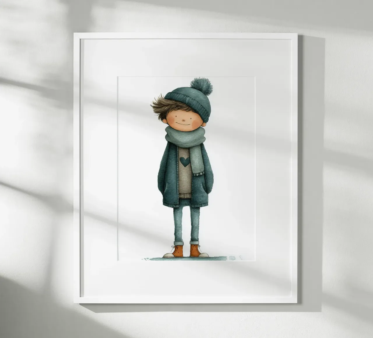 Poster per la cameretta di un bambino con cappello e sciarpa carta hahnemühle da Kid’s Dream