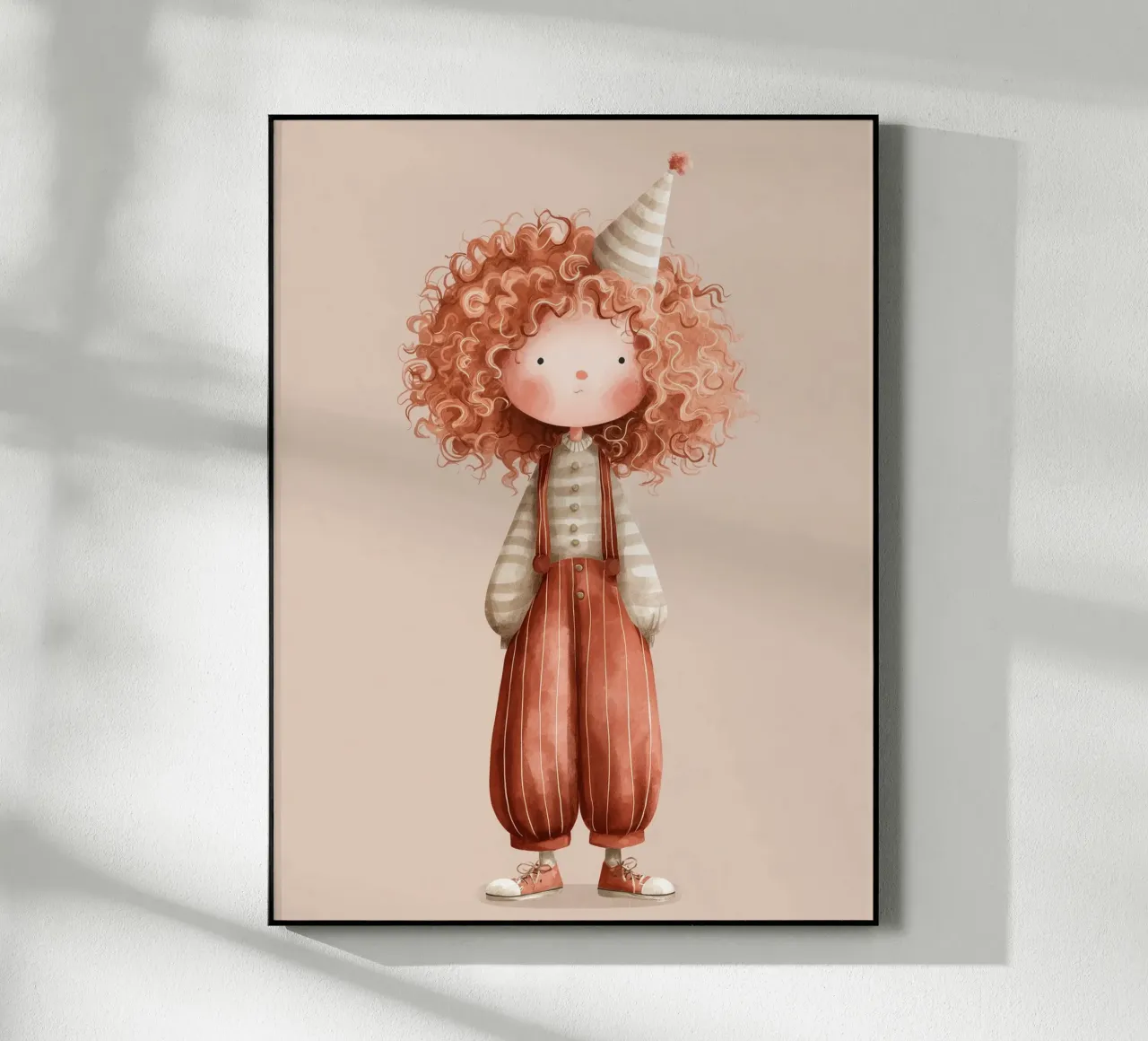 Poster per la cameretta dei bambini piccolo clown rosso in acquerello plexiglass da Kid’s Dream