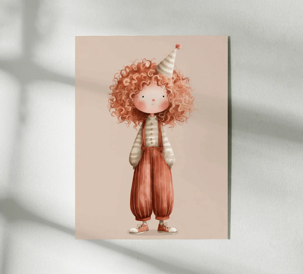 Poster per la cameretta dei bambini piccolo clown rosso in acquerello plexiglass da Kid’s Dream