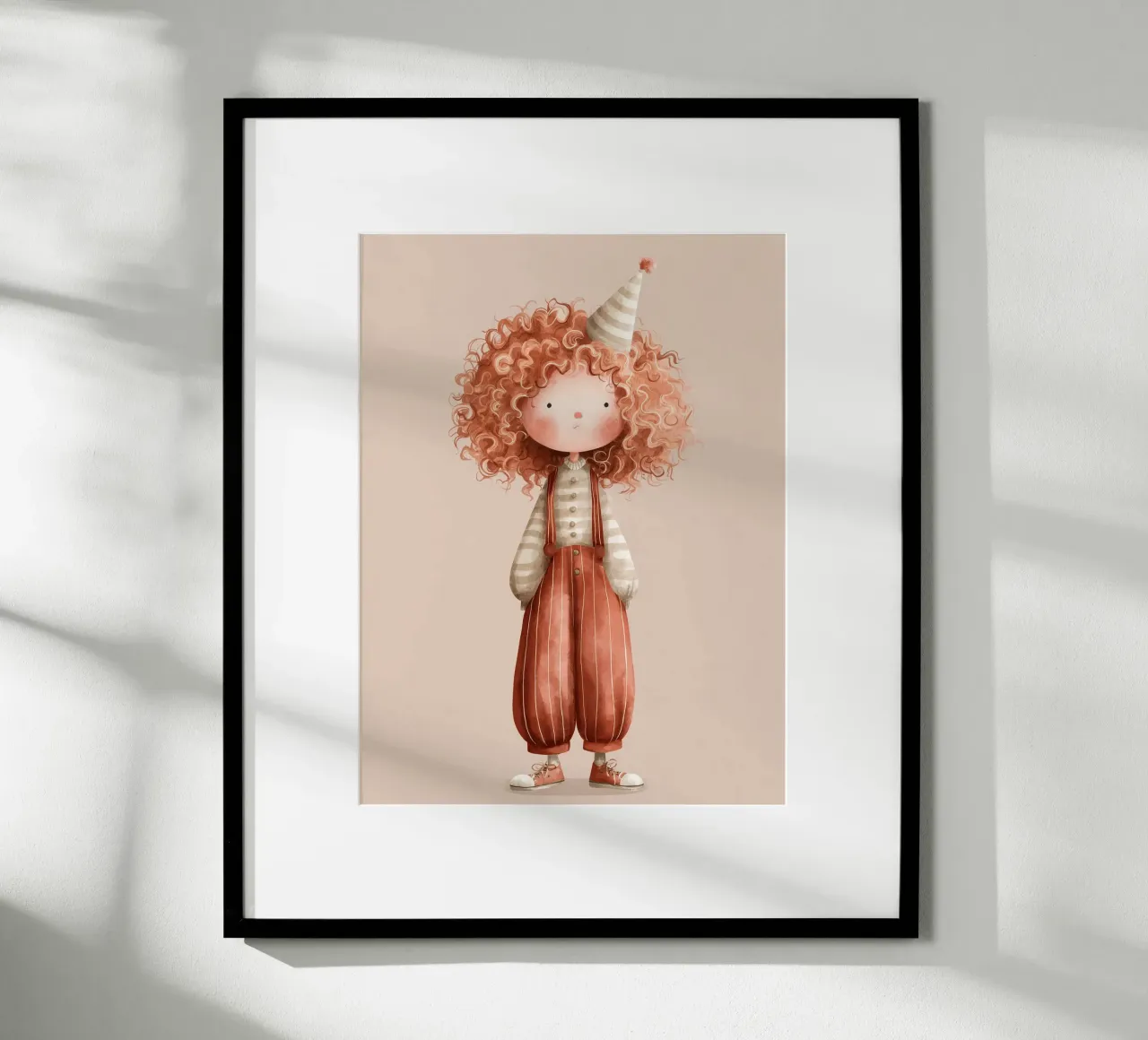 Poster per la cameretta dei bambini piccolo clown rosso in acquerello carta hahnemühle da Kid’s Dream