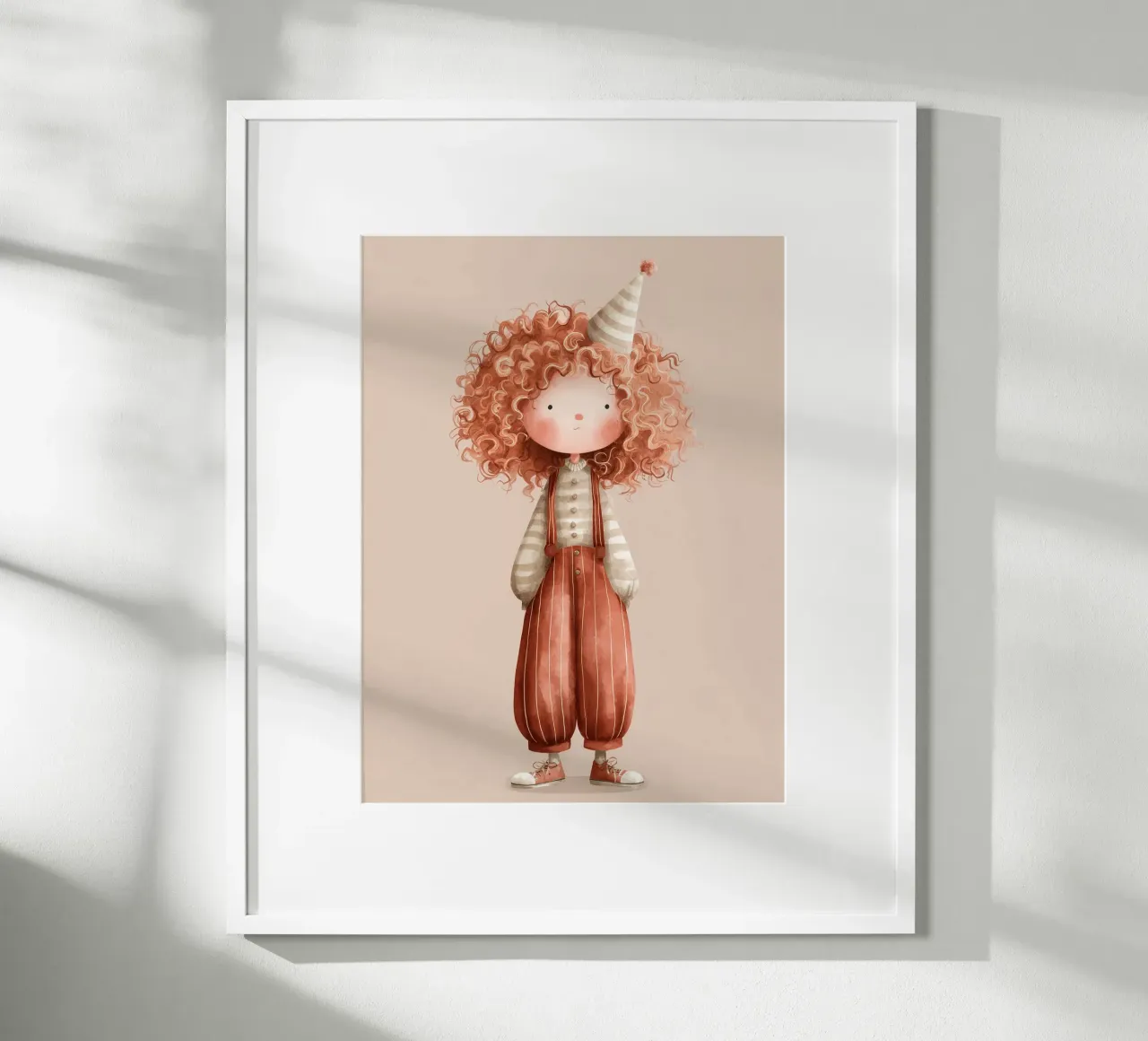 Poster per la cameretta dei bambini piccolo clown rosso in acquerello carta hahnemühle da Kid’s Dream