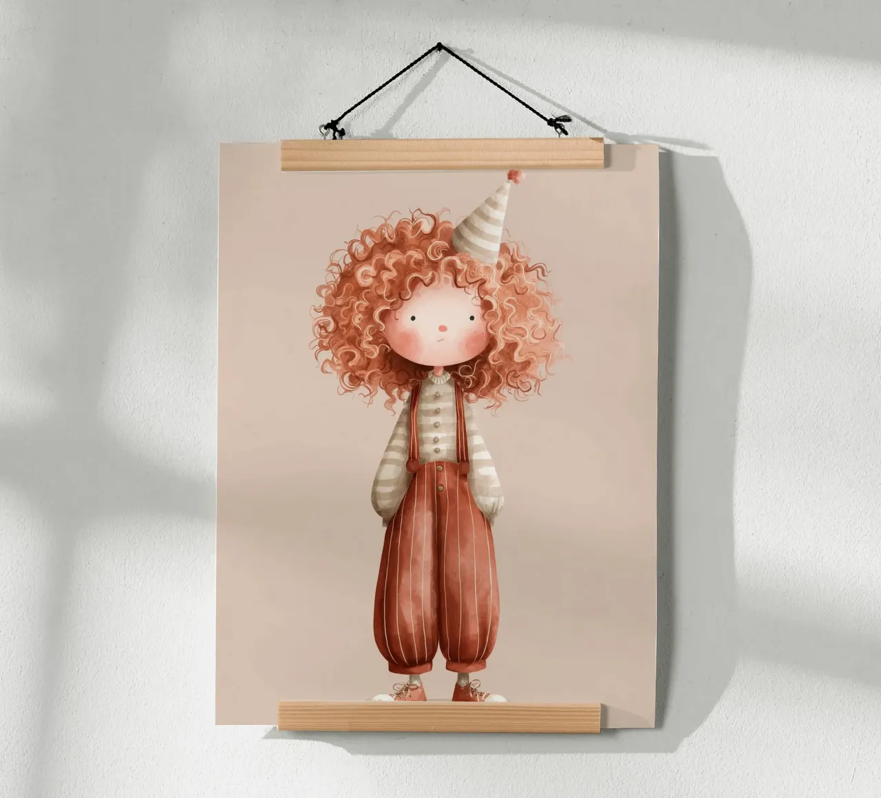 Poster per la cameretta dei bambini piccolo clown rosso in acquerello carta hahnemühle da Kid’s Dream