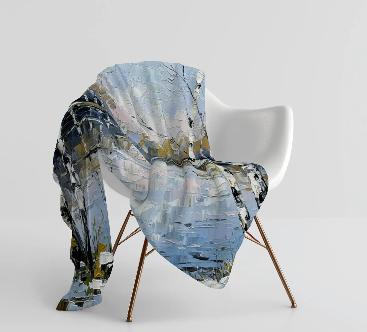 L'abbraccio dell'inverno: Un sereno bosco di betulle riflesso coperta in pile da Artistic-shop