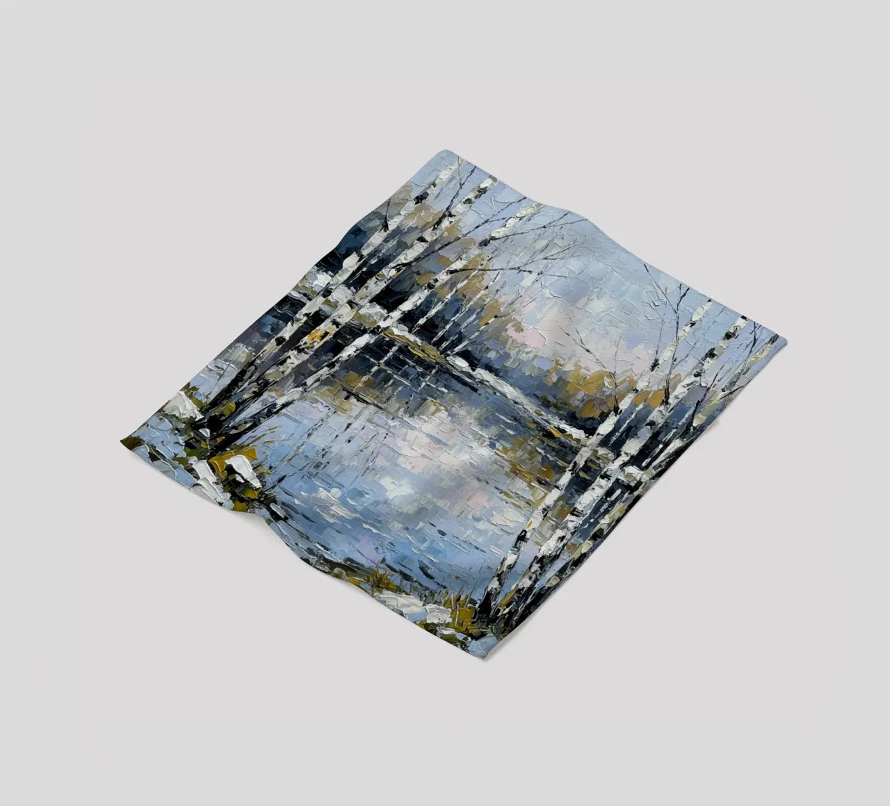 L'abbraccio dell'inverno: Un sereno bosco di betulle riflesso coperta in pile da Artistic-shop