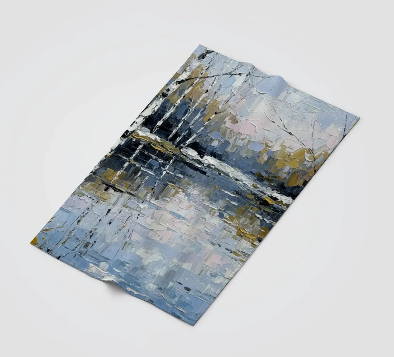 L'abbraccio dell'inverno: Un sereno bosco di betulle riflesso coperta in pile da Artistic-shop