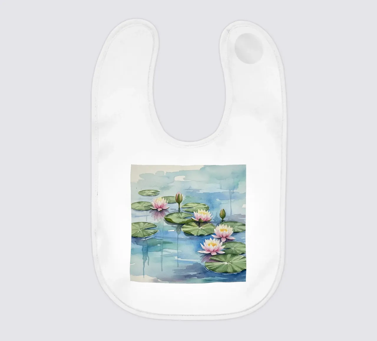 Ninfee serene: Uno stagno tranquillo ad acquerello bavaglino da Artistic-shop