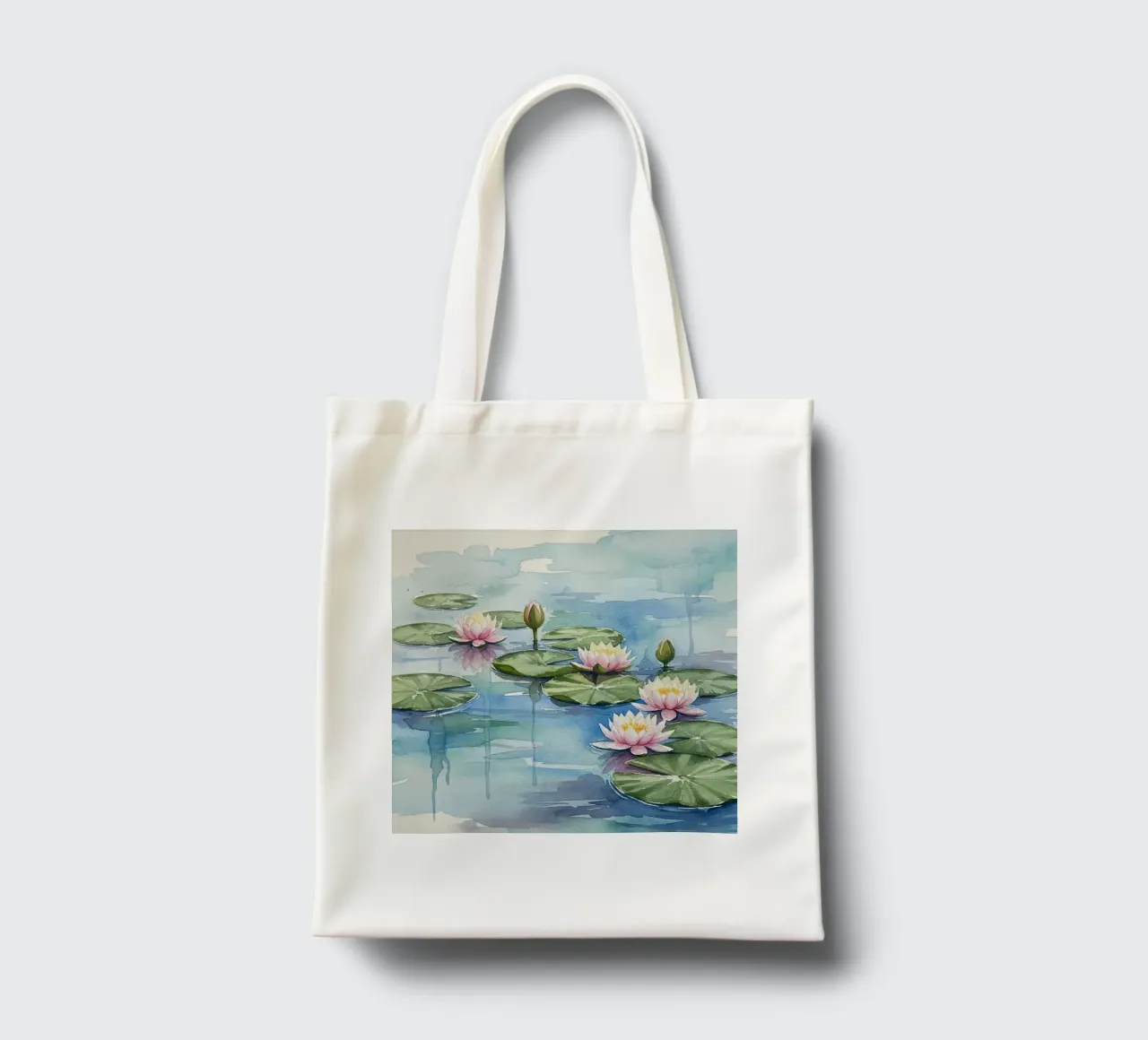 Ninfee serene: Uno stagno tranquillo ad acquerello borsa in juta da Artistic-shop