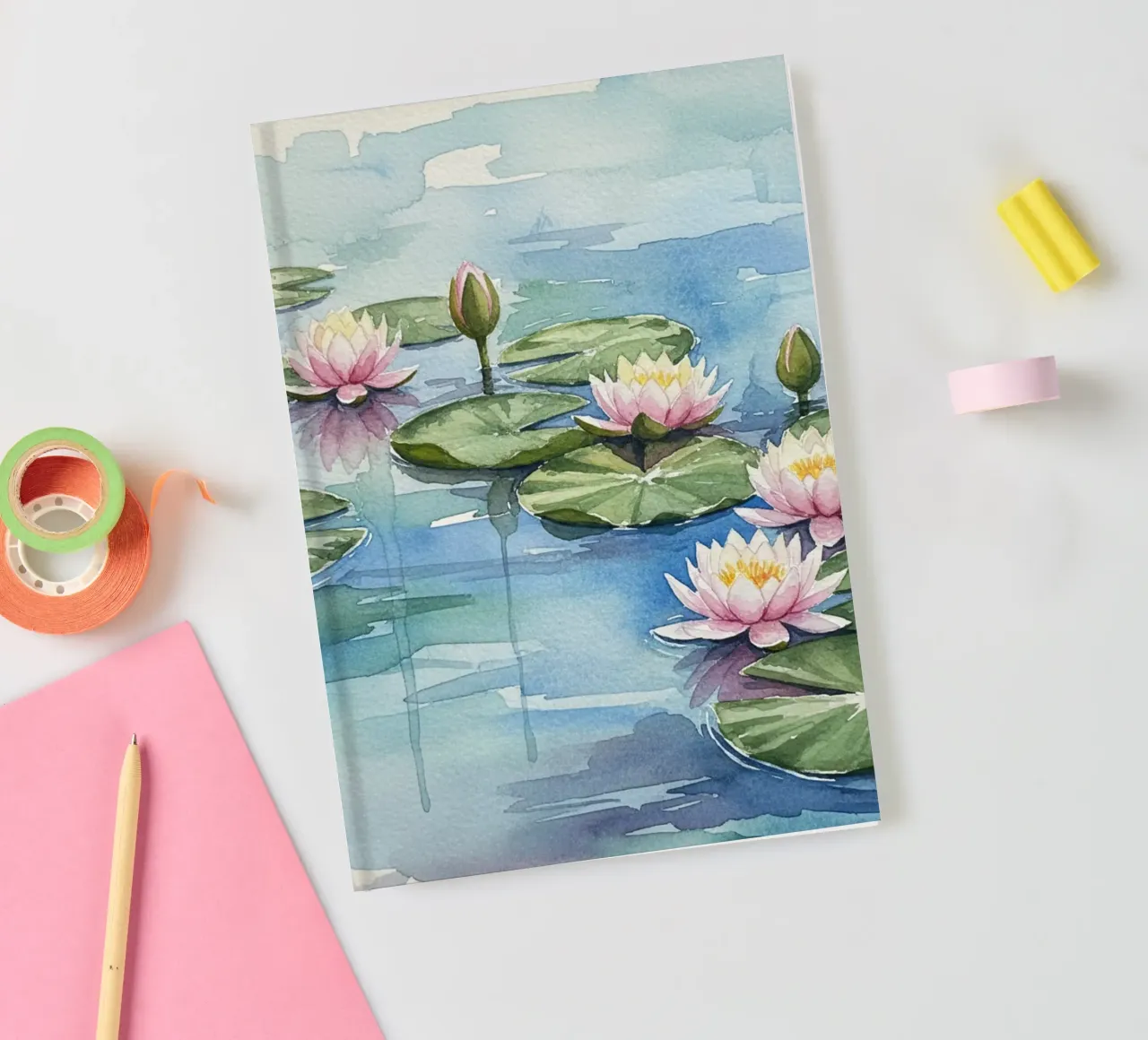 Ninfee serene: Uno stagno tranquillo ad acquerello diario da Artistic-shop