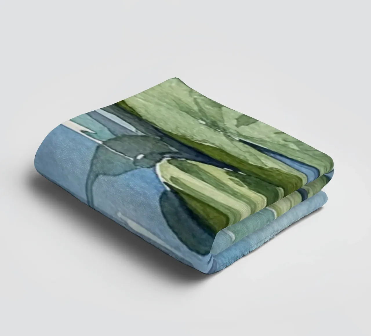 Ninfee serene: Uno stagno tranquillo ad acquerello asciugamano da bagno da Artistic-shop