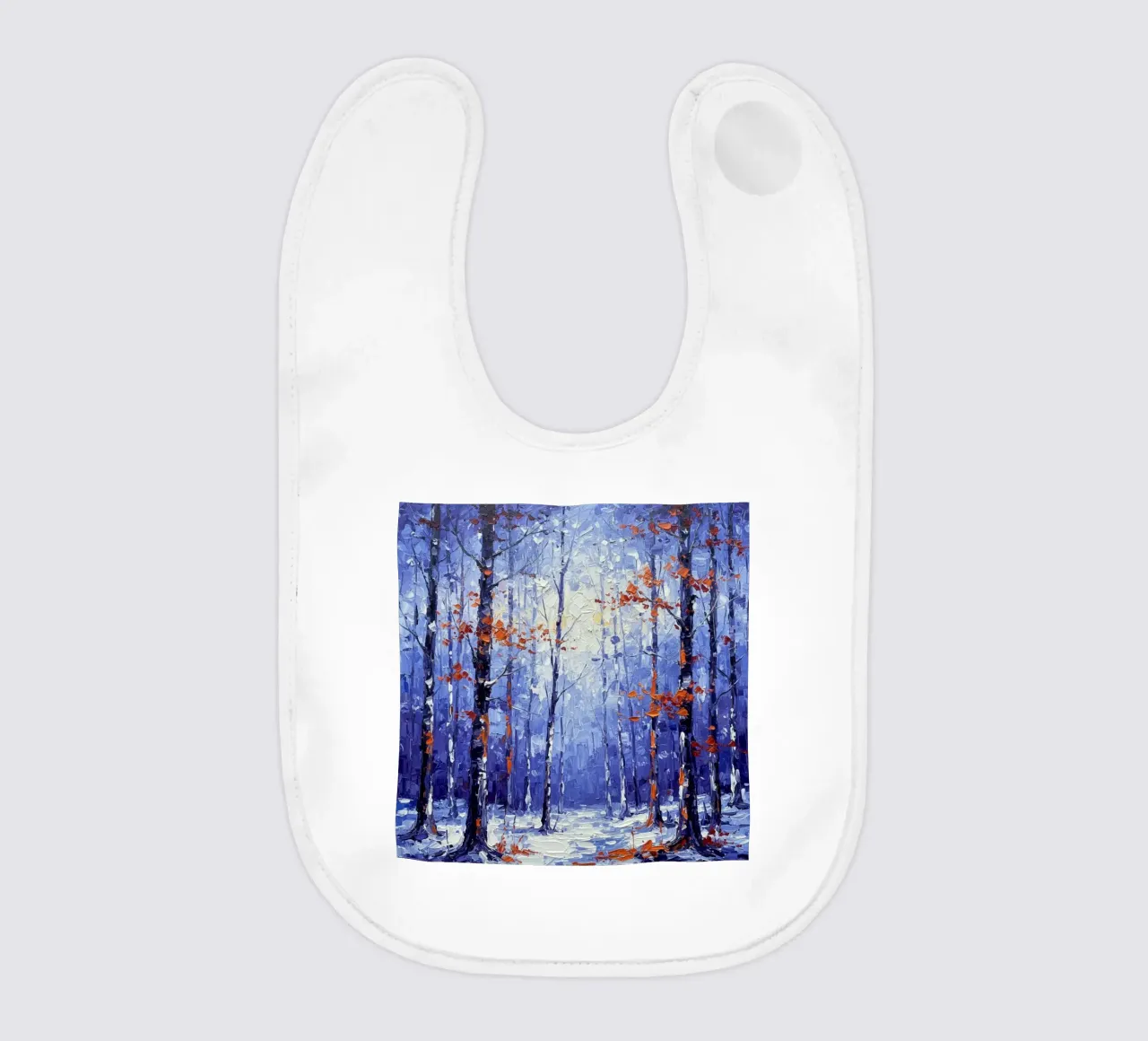 Sussurri cremisi in un bosco d'inverno bavaglino da Artistic-shop