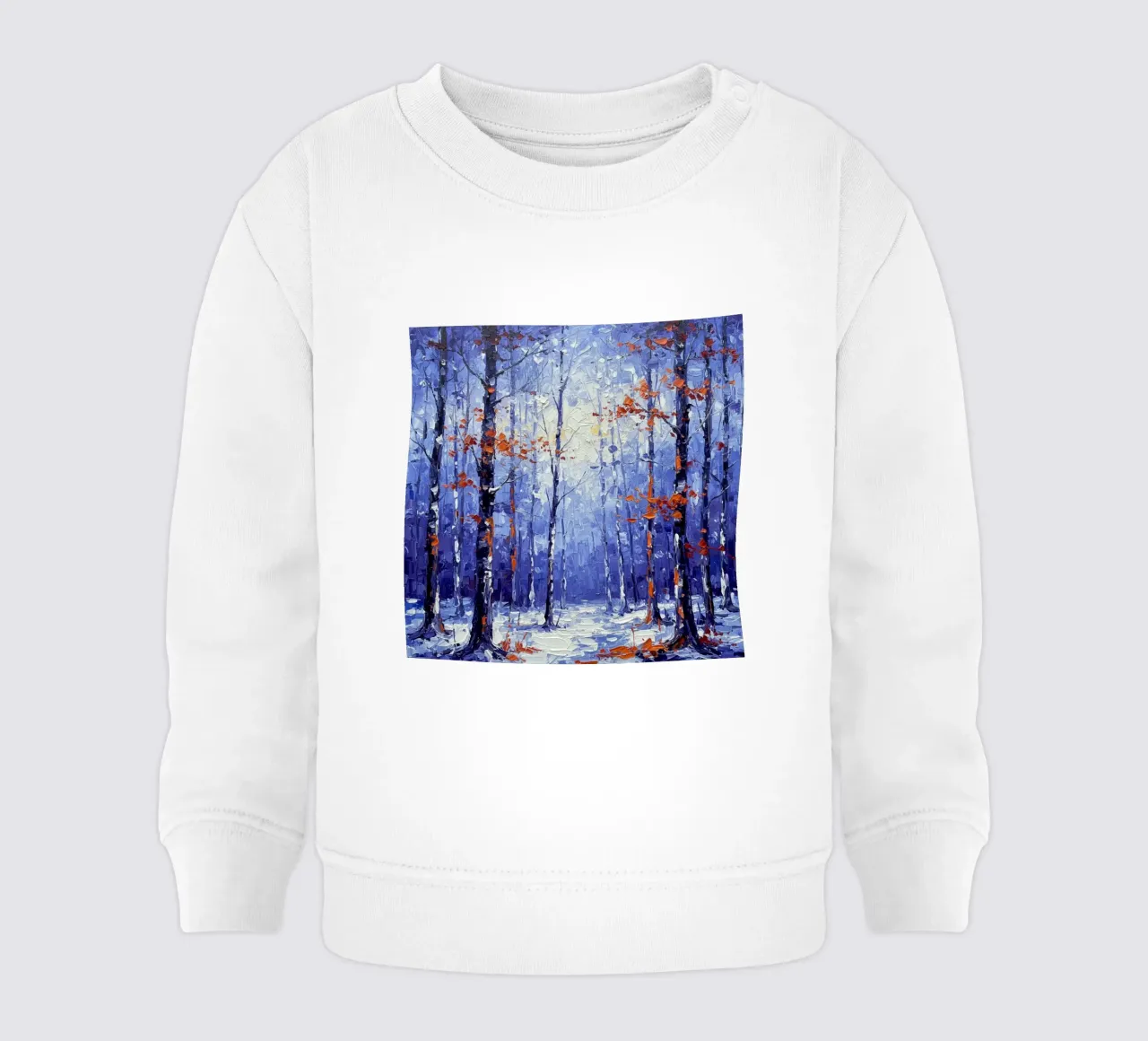 Sussurri cremisi in un bosco d'inverno felpa neonato da Artistic-shop