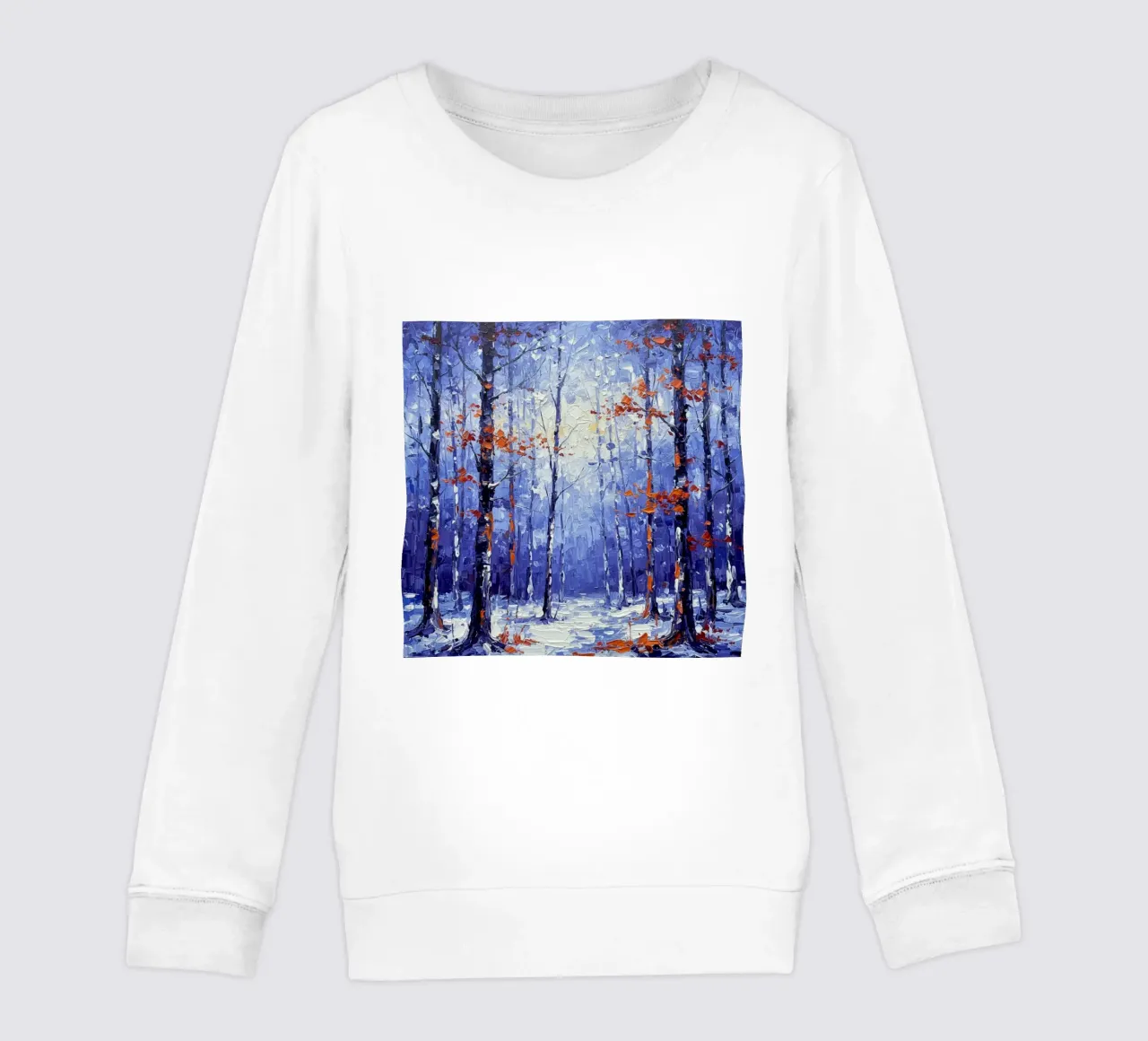 Sussurri cremisi in un bosco d'inverno felpa bambino da Artistic-shop