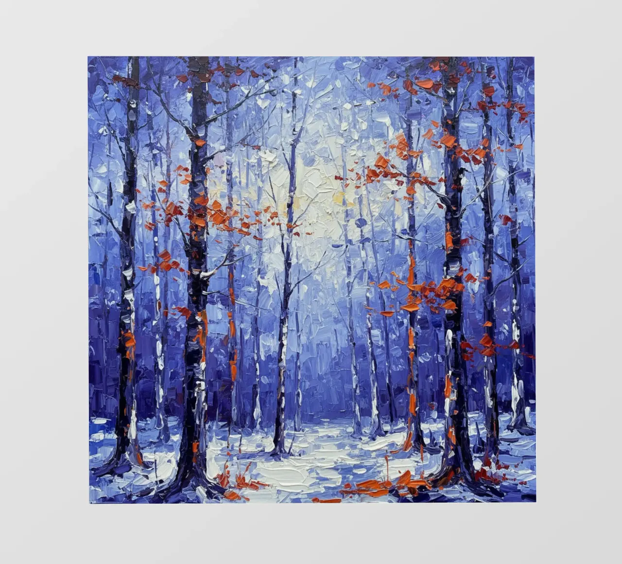 Sussurri cremisi in un bosco d'inverno telo in pvc da Artistic-shop