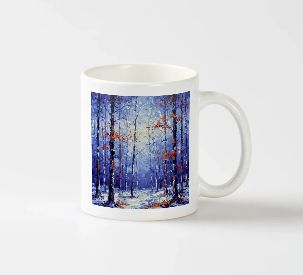 Sussurri cremisi in un bosco d'inverno tazza in ceramica da Artistic-shop