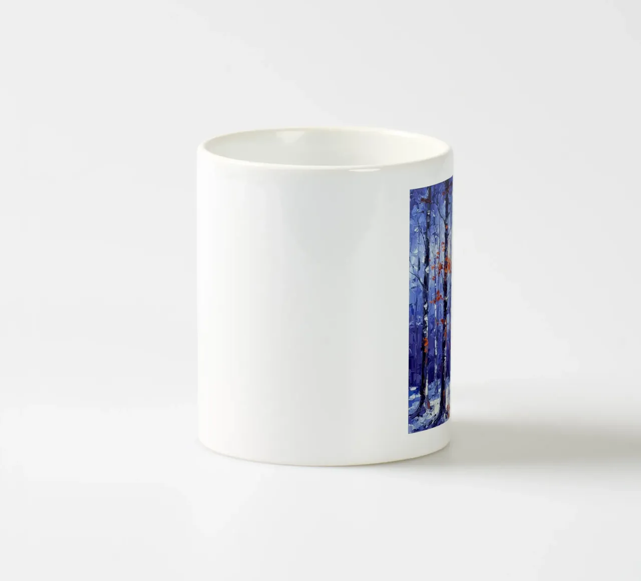 Sussurri cremisi in un bosco d'inverno tazza in ceramica da Artistic-shop