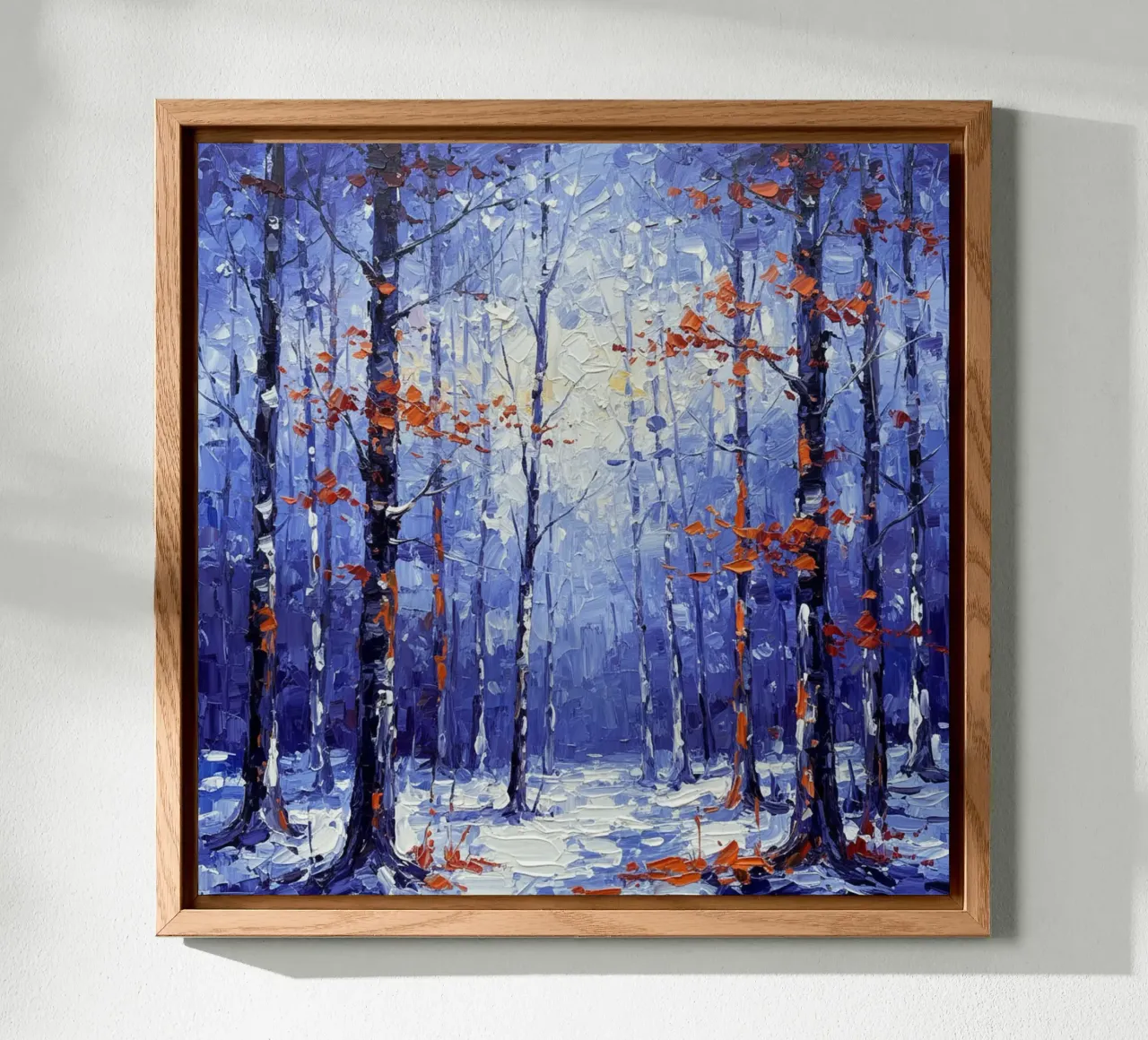 Sussurri cremisi in un bosco d'inverno alluminio dibond da Artistic-shop